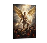 OKNGB Divine Justice Christian Saint Michael Archangel Poster Modern Decorative Canvas Prints - Ideal Wall Art for Family, Game Room, Kids, Boys & Girls Bedroom 12x18inch(30x45cm)