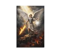 OKNGB Divine Justice Christian Saint Michael Archangel Poster Modern Decorative Canvas Prints - Ideal Wall Art for Family, Game Room, Kids, Boys & Girls Bedroom 16x24inch(40x60cm)
