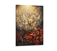 OKNGB Divine Justice Christian Saint Michael Archangel Poster Modern Decorative Canvas Prints - Ideal Wall Art for Family, Game Room, Kids, Boys & Girls Bedroom 24x36inch(60x90cm)