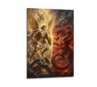 OKNGB Divine Justice Christian Saint Michael Archangel Poster Modern Decorative Canvas Prints - Ideal Wall Art for Family, Game Room, Kids, Boys & Girls Bedroom 12x18inch(30x45cm)