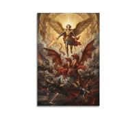 OKNGB Divine Justice Christian Saint Michael Archangel Poster Modern Decorative Canvas Prints - Ideal Wall Art for Family, Game Room, Kids, Boys & Girls Bedroom 12x18inch(30x45cm)