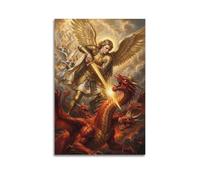 OKNGB Divine Justice Christian Saint Michael Archangel Poster Modern Decorative Canvas Prints - Ideal Wall Art for Family, Game Room, Kids, Boys & Girls Bedroom 12x18inch(30x45cm)