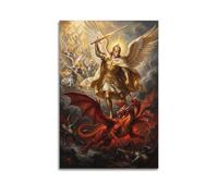OKNGB Divine Justice Christian Saint Michael Archangel Poster Modern Decorative Canvas Prints - Ideal Wall Art for Family, Game Room, Kids, Boys & Girls Bedroom 16x24inch(40x60cm)