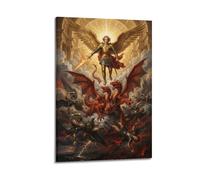OKNGB Divine Justice Christian Saint Michael Archangel Poster Modern Decorative Canvas Prints - Ideal Wall Art for Family, Game Room, Kids, Boys & Girls Bedroom 16x24inch(40x60cm)