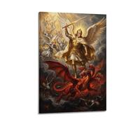 OKNGB Divine Justice Christian Saint Michael Archangel Poster Modern Decorative Canvas Prints - Ideal Wall Art for Family, Game Room, Kids, Boys & Girls Bedroom 12x18inch(30x45cm)