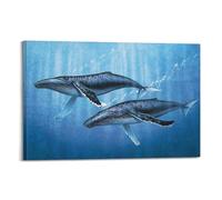 OKNGB Fierce Sea Predator Poster Humpback Whale Poster Decorative Painting Canvas Wall Posters And Art Picture Print Modern Family Bedroom Decor Posters 20x30inch(50x75cm)