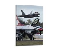 OKNGB Fighter Poster F-16C Fighting Falcon F-22 Raptor Poster Decorative Painting Canvas Wall Posters And Art Picture Print Modern Family Bedroom Decor Posters 16x24inch(40x60cm)