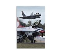OKNGB Fighter Poster F-16C Fighting Falcon F-22 Raptor Poster Decorative Painting Canvas Wall Posters And Art Picture Print Modern Family Bedroom Decor Posters 24x36inch(60x90cm)