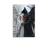 OKNGB Gothic Religio Art Poster Angel And Satan Modern Decorative Canvas Prints - Ideal Wall Art for Family, Game Room, Kids, Boys & Girls Bedroom 24x36inch(60x90cm)