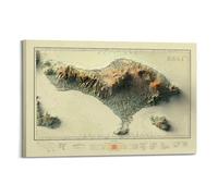 OKNGB Indonesia Bali Map Retro 2D Map Poster Decorative Painting Canvas Art Picture 16x24inch(40x60cm)