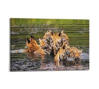OKNGB Jungle Tiger Family Cubs Habitat Poster Poster Decorative Painting Canvas Wall Posters And Art Picture Print Modern Family Bedroom Decor Posters 20x30inch(50x75cm)