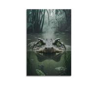 OKNGB Jungle Wildlife Habitat Poster Crocodile Swamp Poster Decorative Painting Canvas Wall Posters And Art Picture Print Modern Family Bedroom Decor Posters 20x30inch(50x75cm)