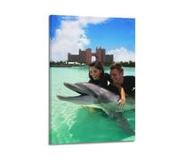 OKNGB Marine Life Holidays Poster Jolly Dolphins Poster Decorative Painting Canvas Wall Posters And Art Picture Print Modern Family Bedroom Decor Posters 24x36inch(60x90cm)