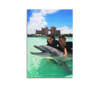 OKNGB Marine Life Holidays Poster Jolly Dolphins Poster Decorative Painting Canvas Wall Posters And Art Picture Print Modern Family Bedroom Decor Posters 12x18inch(30x45cm)