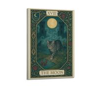 OKNGB Medieval Astrology Tarot The Moon Posters Poster Decorative Painting Canvas Wall Posters And Art Picture Print Modern Family Bedroom Decor Posters 12x18inch(30x45cm)