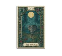 OKNGB Medieval Astrology Tarot The Moon Posters Poster Decorative Painting Canvas Wall Posters And Art Picture Print Modern Family Bedroom Decor Posters 20x30inch(50x75cm)