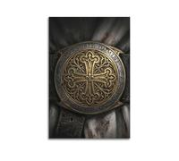 OKNGB Medieval Knight Armor Sacred Seal of The Temple Poster Modern Decorative Canvas Prints - Ideal Wall Art for Family, Game Room, Kids, Boys & Girls Bedroom 20x30inch(50x75cm)