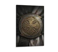 OKNGB Medieval Knight Armor Sacred Seal of The Temple Poster Modern Decorative Canvas Prints - Ideal Wall Art for Family, Game Room, Kids, Boys & Girls Bedroom 16x24inch(40x60cm)