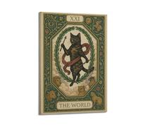 OKNGB Medieval Tarot Astrology Poster The World Poster Decorative Painting Canvas Wall Posters And Art Picture Print Modern Family Bedroom Decor Posters 20x30inch(50x75cm)