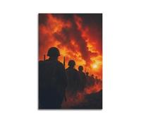OKNGB Military Tactical War Poster Special Forces Soldiers Silhouette Modern Decorative Canvas Prints - Ideal Wall Art for Family, Game Room, Kids, Boys & Girls Bedroom 20x30inch(50x75cm)