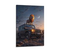OKNGB Off-road SUV Sports Car Poster G-Class G63 Lion Poster Decorative Painting Canvas Wall Posters And Art Picture Print Modern Family Bedroom Decor Posters 20x30inch(50x75cm)
