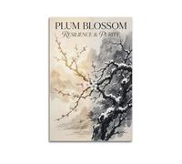OKNGB Peace Yin Yang Zen Poster Chinese Plum Blossom Modern Decorative Canvas Prints - Ideal Wall Art for Family, Game Room, Kids, Boys & Girls Bedroom 16x24inch(40x60cm)