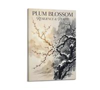 OKNGB Peace Yin Yang Zen Poster Chinese Plum Blossom Modern Decorative Canvas Prints - Ideal Wall Art for Family, Game Room, Kids, Boys & Girls Bedroom 12x18inch(30x45cm)