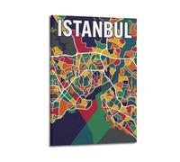 OKNGB Pop Abstract Travel Poster Istanbul Terrain Map Poster Decorative Painting Canvas Wall Posters And Art Picture Print Modern Family Bedroom Decor Posters 12x18inch(30x45cm)