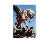 OKNGB Religious Divine Poster Archangel Saint Michael Defeating Satan Modern Decorative Canvas Prints - Ideal Wall Art for Family, Game Room, Kids, Boys & Girls Bedroom 12x18inch(30x45cm)