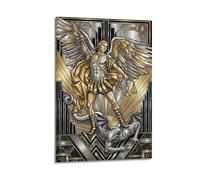 OKNGB Religious Guardian Angel Poster Saint Michael Vs Satan Modern Decorative Canvas Prints - Ideal Wall Art for Family, Game Room, Kids, Boys & Girls Bedroom 24x36inch(60x90cm)