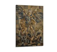 OKNGB Religious Guardian Angel Poster Saint Michael Vs Satan Modern Decorative Canvas Prints - Ideal Wall Art for Family, Game Room, Kids, Boys & Girls Bedroom 16x24inch(40x60cm)