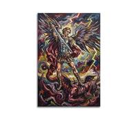 OKNGB Religious Guardian Angel Poster Saint Michael Vs Satan Modern Decorative Canvas Prints - Ideal Wall Art for Family, Game Room, Kids, Boys & Girls Bedroom 20x30inch(50x75cm)