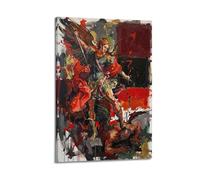 OKNGB Religious Guardian Angel Poster Saint Michael Vs Satan Modern Decorative Canvas Prints - Ideal Wall Art for Family, Game Room, Kids, Boys & Girls Bedroom 12x18inch(30x45cm)