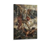 OKNGB Religious Guardian Angel Poster Saint Michael Vs Satan Modern Decorative Canvas Prints - Ideal Wall Art for Family, Game Room, Kids, Boys & Girls Bedroom 20x30inch(50x75cm)