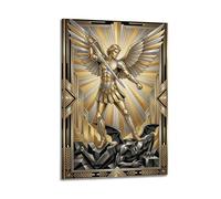 OKNGB Religious Guardian Angel Poster Saint Michael Vs Satan Modern Decorative Canvas Prints - Ideal Wall Art for Family, Game Room, Kids, Boys & Girls Bedroom 12x18inch(30x45cm)