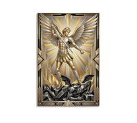 OKNGB Religious Guardian Angel Poster Saint Michael Vs Satan Modern Decorative Canvas Prints - Ideal Wall Art for Family, Game Room, Kids, Boys & Girls Bedroom 12x18inch(30x45cm)