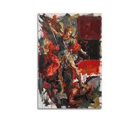 OKNGB Religious Guardian Angel Poster Saint Michael Vs Satan Modern Decorative Canvas Prints - Ideal Wall Art for Family, Game Room, Kids, Boys & Girls Bedroom 24x36inch(60x90cm)