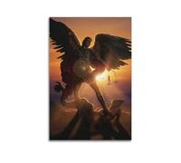 OKNGB Religious Poster St. Michael Angelic Last Judgment Satan Modern Decorative Canvas Prints - Ideal Wall Art for Family, Game Room, Kids, Boys & Girls Bedroom 12x18inch(30x45cm)
