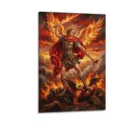 OKNGB Religious Poster St. Michael Angelic Last Judgment Satan Modern Decorative Canvas Prints - Ideal Wall Art for Family, Game Room, Kids, Boys & Girls Bedroom 16x24inch(40x60cm)