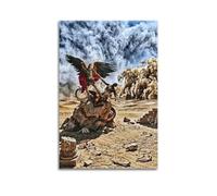 OKNGB Religious Poster St. Michael Angelic Last Judgment Satan Modern Decorative Canvas Prints - Ideal Wall Art for Family, Game Room, Kids, Boys & Girls Bedroom 20x30inch(50x75cm)