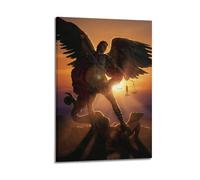 OKNGB Religious Poster St. Michael Angelic Last Judgment Satan Modern Decorative Canvas Prints - Ideal Wall Art for Family, Game Room, Kids, Boys & Girls Bedroom 20x30inch(50x75cm)