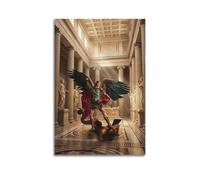 OKNGB Religious Poster St. Michael Angelic Last Judgment Satan Modern Decorative Canvas Prints - Ideal Wall Art for Family, Game Room, Kids, Boys & Girls Bedroom 24x36inch(60x90cm)