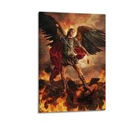 OKNGB Religious Poster St. Michael Angelic Last Judgment Satan Modern Decorative Canvas Prints - Ideal Wall Art for Family, Game Room, Kids, Boys & Girls Bedroom 24x36inch(60x90cm)