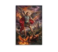 OKNGB Religious Poster St. Michael Angelic Last Judgment Satan Modern Decorative Canvas Prints - Ideal Wall Art for Family, Game Room, Kids, Boys & Girls Bedroom 16x24inch(40x60cm)