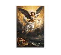 OKNGB Retro Christ Bible Poster Archangel with Everlasting Gospel Modern Decorative Canvas Prints - Ideal Wall Art for Family, Game Room, Kids, Boys & Girls Bedroom 12x18inch(30x45cm)