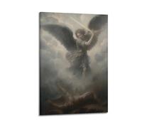 OKNGB Retro Christ Bible Poster St. Michael Defeating Satan Modern Decorative Canvas Prints - Ideal Wall Art for Family, Game Room, Kids, Boys & Girls Bedroom 16x24inch(40x60cm)