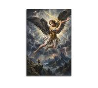 OKNGB Retro Christ Bible Poster St. Michael Defeating Satan Modern Decorative Canvas Prints - Ideal Wall Art for Family, Game Room, Kids, Boys & Girls Bedroom 24x36inch(60x90cm)
