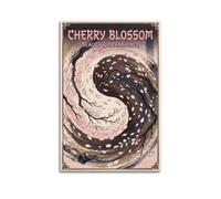 OKNGB Retro Japan Zen Ukiyo-e Style Cherry Blossom Poster Modern Decorative Canvas Prints - Ideal Wall Art for Family, Game Room, Kids, Boys & Girls Bedroom 12x18inch(30x45cm)