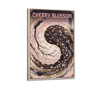 OKNGB Retro Japan Zen Ukiyo-e Style Cherry Blossom Poster Modern Decorative Canvas Prints - Ideal Wall Art for Family, Game Room, Kids, Boys & Girls Bedroom 24x36inch(60x90cm)