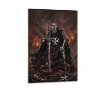 OKNGB Retro Knights Hospitaller Epic Journey Crusaders Poster Modern Decorative Canvas Prints - Ideal Wall Art for Family, Game Room, Kids, Boys & Girls Bedroom 24x36inch(60x90cm)